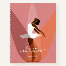 Name Black ballerina Modern Minimal illustration ノートブック