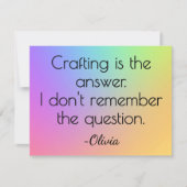 Name, Bright Gradient Rainbow All-Occasion Flat ノートカード (正面)