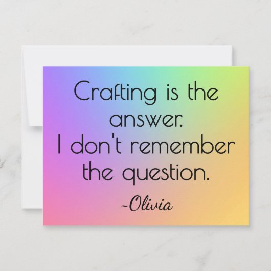 Name, Bright Gradient Rainbow All-Occasion Flat ノートカード (正面)