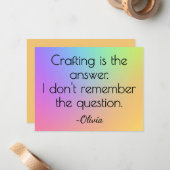 Name, Bright Gradient Rainbow All-Occasion Flat ノートカード (正面/裏面インサイチュ)