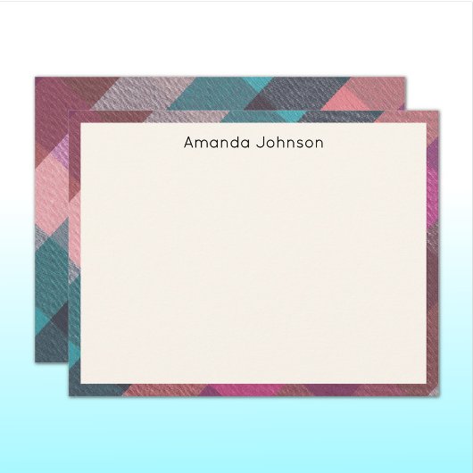 Name || Brightly Colored Woven Fabric Frame ノートカード