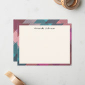 Name || Brightly Colored Woven Fabric Frame ノートカード (正面/裏面インサイチュ)