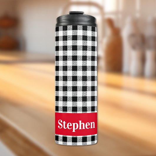 Name Buffalo Check Red Accent 12oz Thermal Tumbler タンブラー