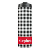Name Buffalo Check Red Accent 12oz Thermal Tumbler タンブラー (正面)