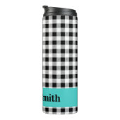 Name, Buffalo Check Turquoise 12oz Thermal Tumbler タンブラー (回転右)