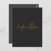 Name Calligraphy Professional Elegant Gold Color ポストカード (正面/裏面)