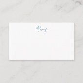 Name Calligraphy Script Plain Simple White Blue エンクロージャーカード (正面)