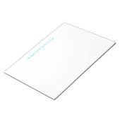 Name Calligraphy Script Plain Simple White Blue ノートパッド (アングル)