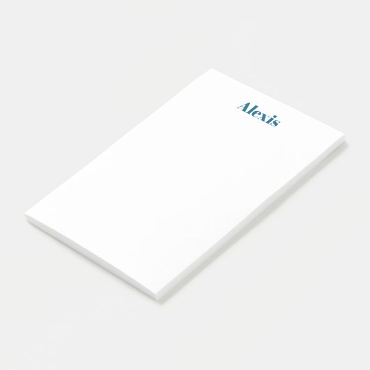 Name Calligraphy Script Plain Simple White Blue ポストイット (アングル)