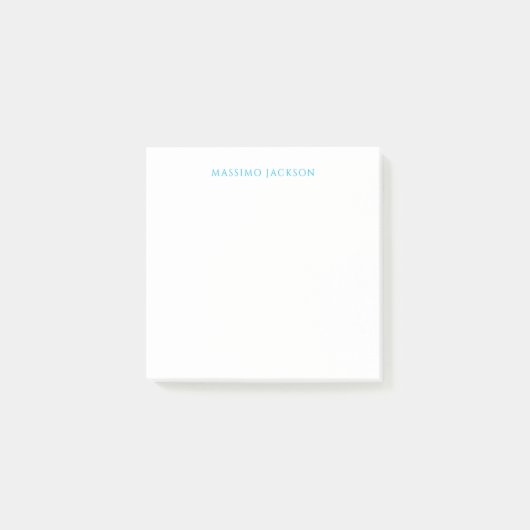 Name Calligraphy Script Plain Simple White Blue ポストイット (正面)
