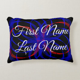 Name Change Double Blue Geometric Accent Pillow アクセントクッション