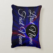 Name Change Double Blue Geometric Accent Pillow アクセントクッション (裏面(縦))