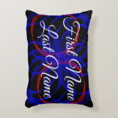 Name Change Double Blue Geometric Accent Pillow アクセントクッション (正面(垂直))