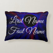 Name Change Double Blue Geometric Accent Pillow アクセントクッション (裏面)