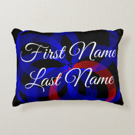 Name Change Red Revolving Geometric Accent Pillow アクセントクッション