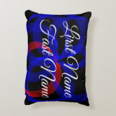 Name Change Red Revolving Geometric Accent Pillow アクセントクッション (裏面(縦))