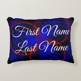 Name Change Triple Blue Accent Geometric Pillow アクセントクッション