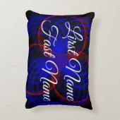 Name Change Triple Blue Accent Geometric Pillow アクセントクッション (裏面(縦))