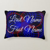 Name Change Triple Blue Accent Geometric Pillow アクセントクッション (裏面)