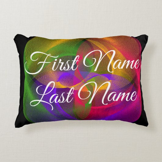 Name Change Vibrant Glossy Geometric Accent Pillow アクセントクッション (正面)