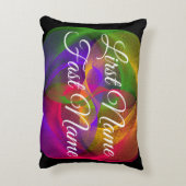 Name Change Vibrant Glossy Geometric Accent Pillow アクセントクッション (裏面(縦))