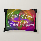 Name Change Vibrant Glossy Geometric Accent Pillow アクセントクッション (裏面)