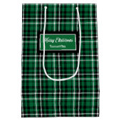 Name Christmas Gift Bags Classic Tartan Keepsake ミディアムペーパーバッグ (裏面)