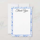 Name, Cobalt Blue Protea Flower Thank You Flat ノートカード (正面)