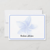 Name, Cobalt Blue Thank You Flat Note Card ノートカード (裏面)