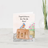 Name Congratulation on Your New Job Bluebird カード (正面)