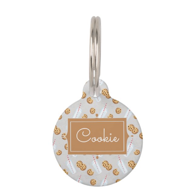 Name Cookies パーソナライズされた n Milk Catペット用名札 ペット　ネームタグ (正面)