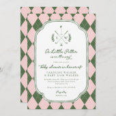 Name Crest Little Putter on Way Golf Baby Shower 招待状 (正面/裏面)