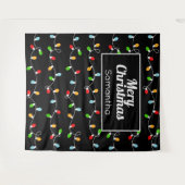 Name Custom Monogram Christmas Lights タペストリー (正面(横))