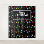 Name Custom Monogram Christmas Lights タペストリー (正面)