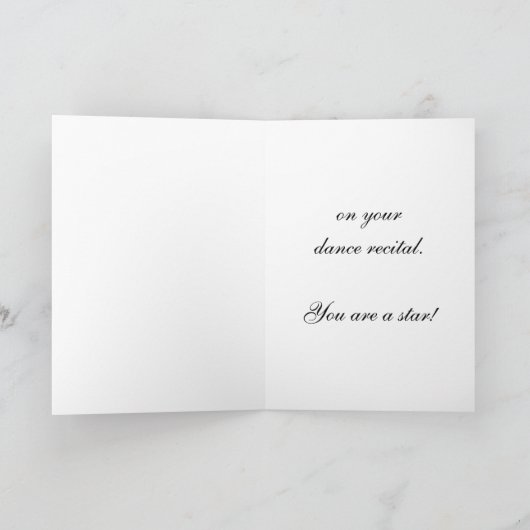 Name Customizable Recital Congratules! カード (内部)