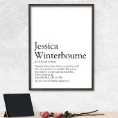 Name Definition Typographic Black and White ポスター