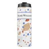Name, Earth Tones Mosaic Terrazzo Pattern 12oz タンブラー (正面)