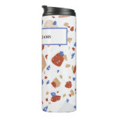 Name, Earth Tones Mosaic Terrazzo Pattern 12oz タンブラー (回転右)