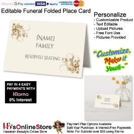 [Name] Family Reserved Seating Memorial Funeral  プレイスカード