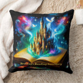 Name, Fantasy Castle Book Novel Reading Sanctuary クッション (ブランケット)