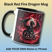 Name, Fantasy Fire Dragon with Skulls  マグカップ