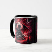 Name, Fantasy Fire Dragon with Skulls  マグカップ (正面左)