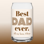 Name, Fathers Day Best DAD Ever 16oz ガラス缶