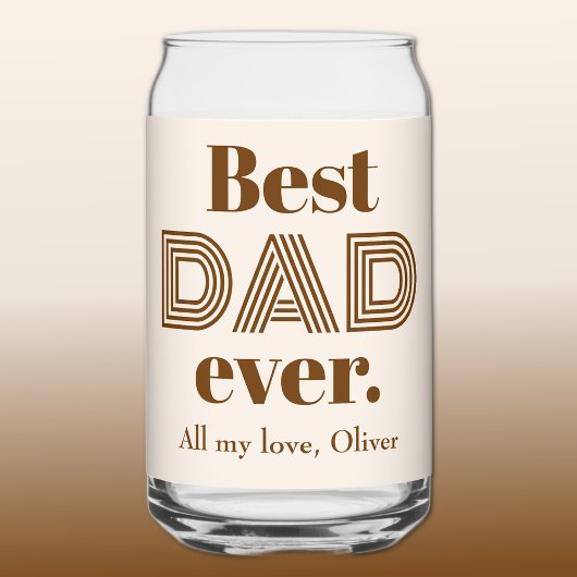 Name, Fathers Day Best DAD Ever 16oz ガラス缶