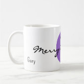 Name, February Amethyst | Merry Christmas コーヒーマグカップ (左)