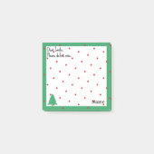 Name, Funny Dear Santa Red Polka Dots ポストイット (正面)