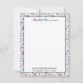 Name, Happy Birthday America Patriotic Flat ノートカード (正面)