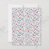 Name, Happy Birthday America Patriotic Flat ノートカード (裏面)