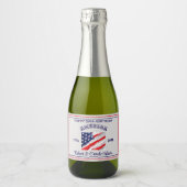 Name || Happy Birthday America Rustic USA Flag スパークリングワインラベル (正面)