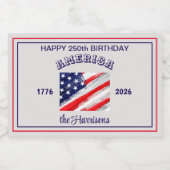 Name || Happy Birthday America Rustic USA Flag リキュールボトルラベル (シングルラベル)